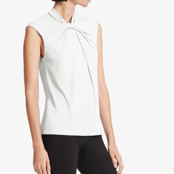 M. M. Lafleur The Walter’s Knit Crepe Keyhole Relaxed Silk Blend Top XL - Picture 2 of 7